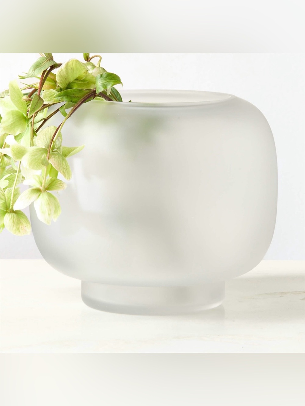 New! CB2 Frosted Glass Hurricane Candle Holder Large - Picture 4 of 4